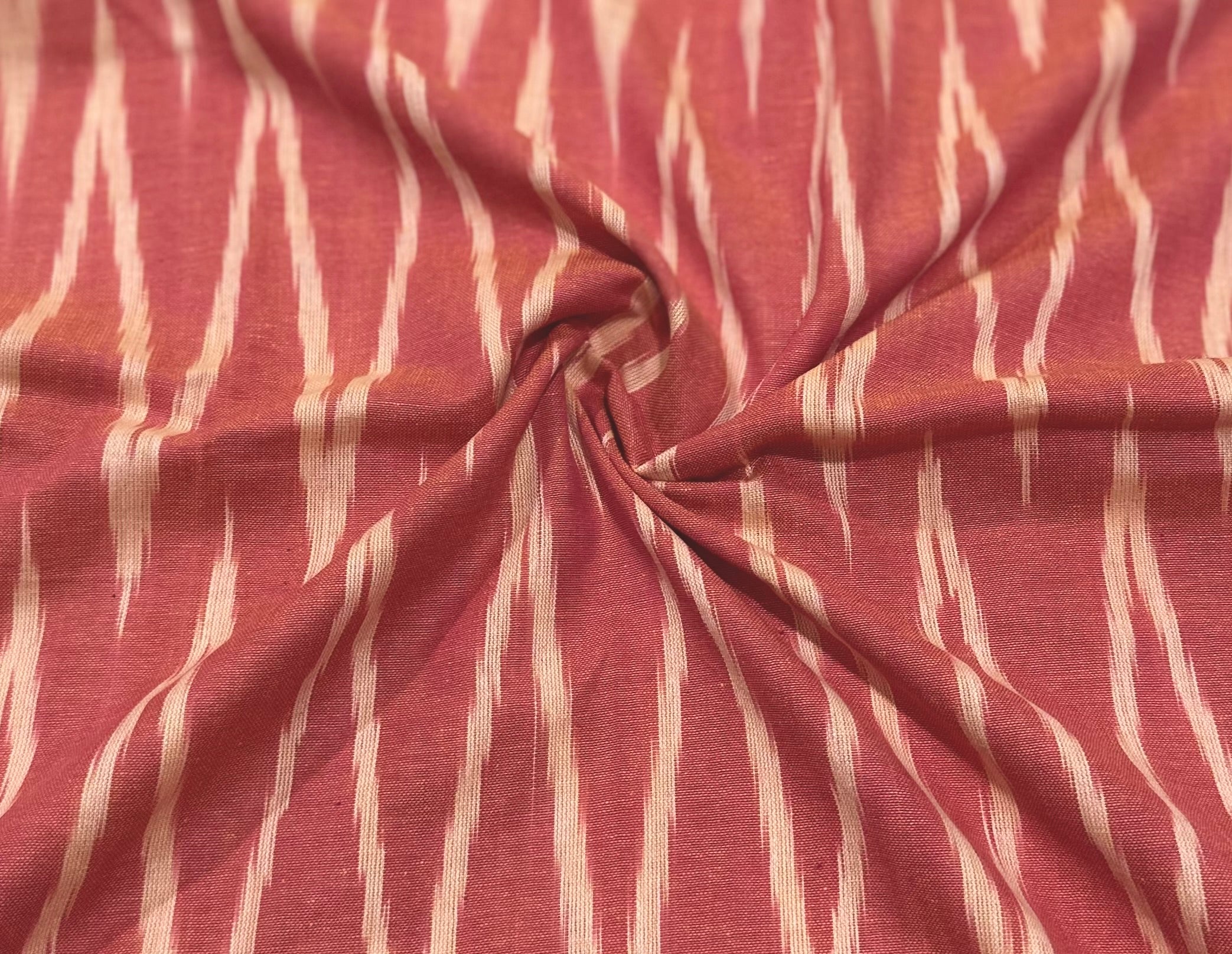 Peach Ikkat Cotton 3 Piece Set