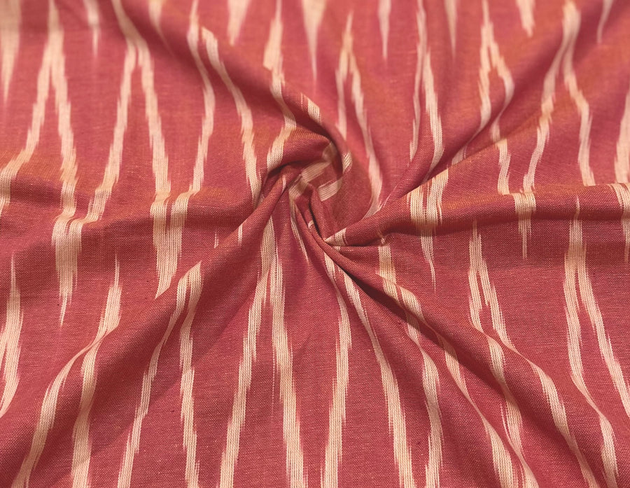Peach Ikkat Cotton 3 Piece Set