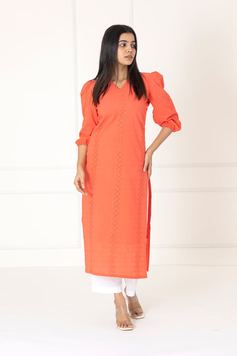 Orange Hakoba Cotton Kurta