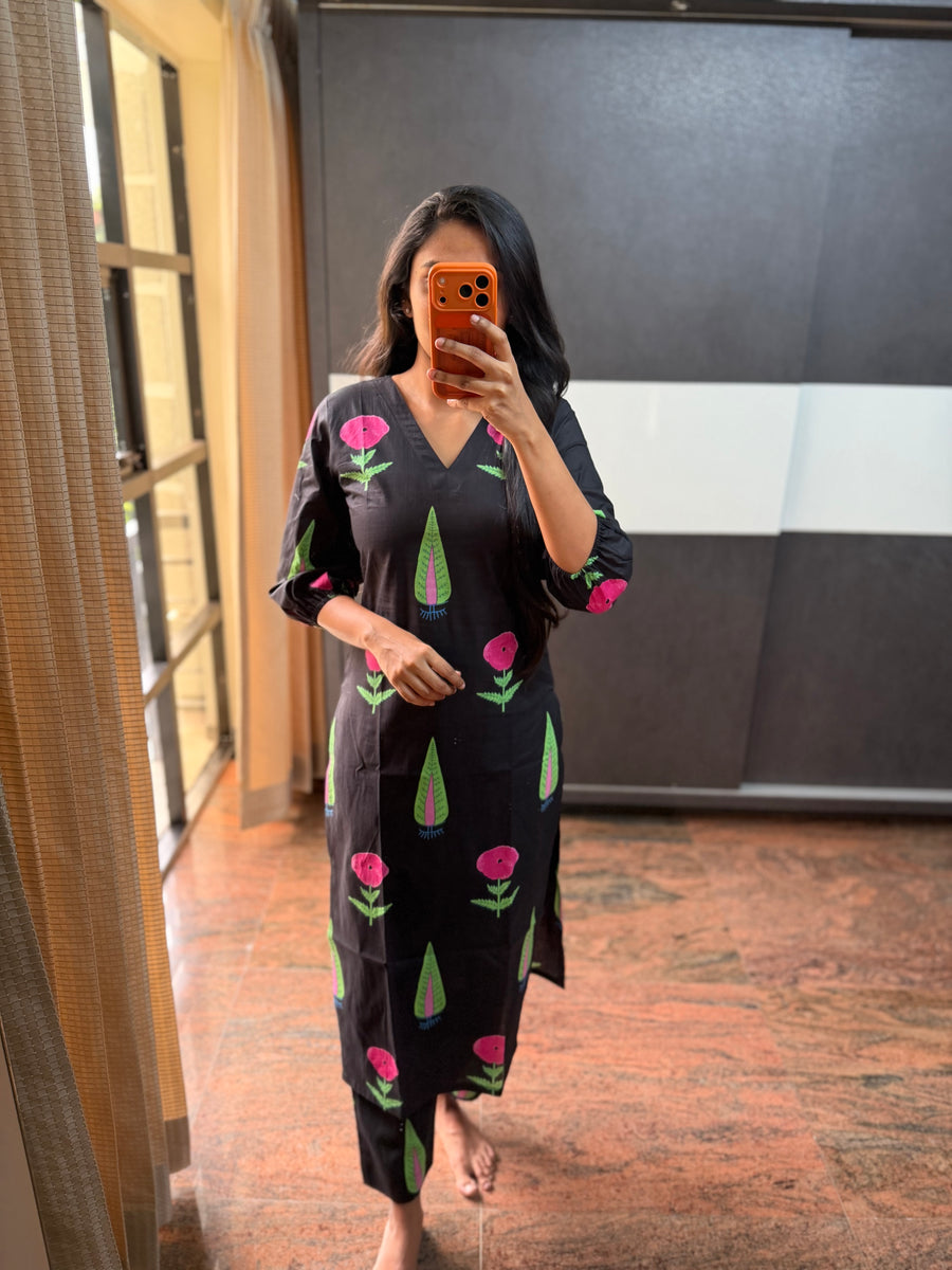 Black Mughal Cotton Co-Ords