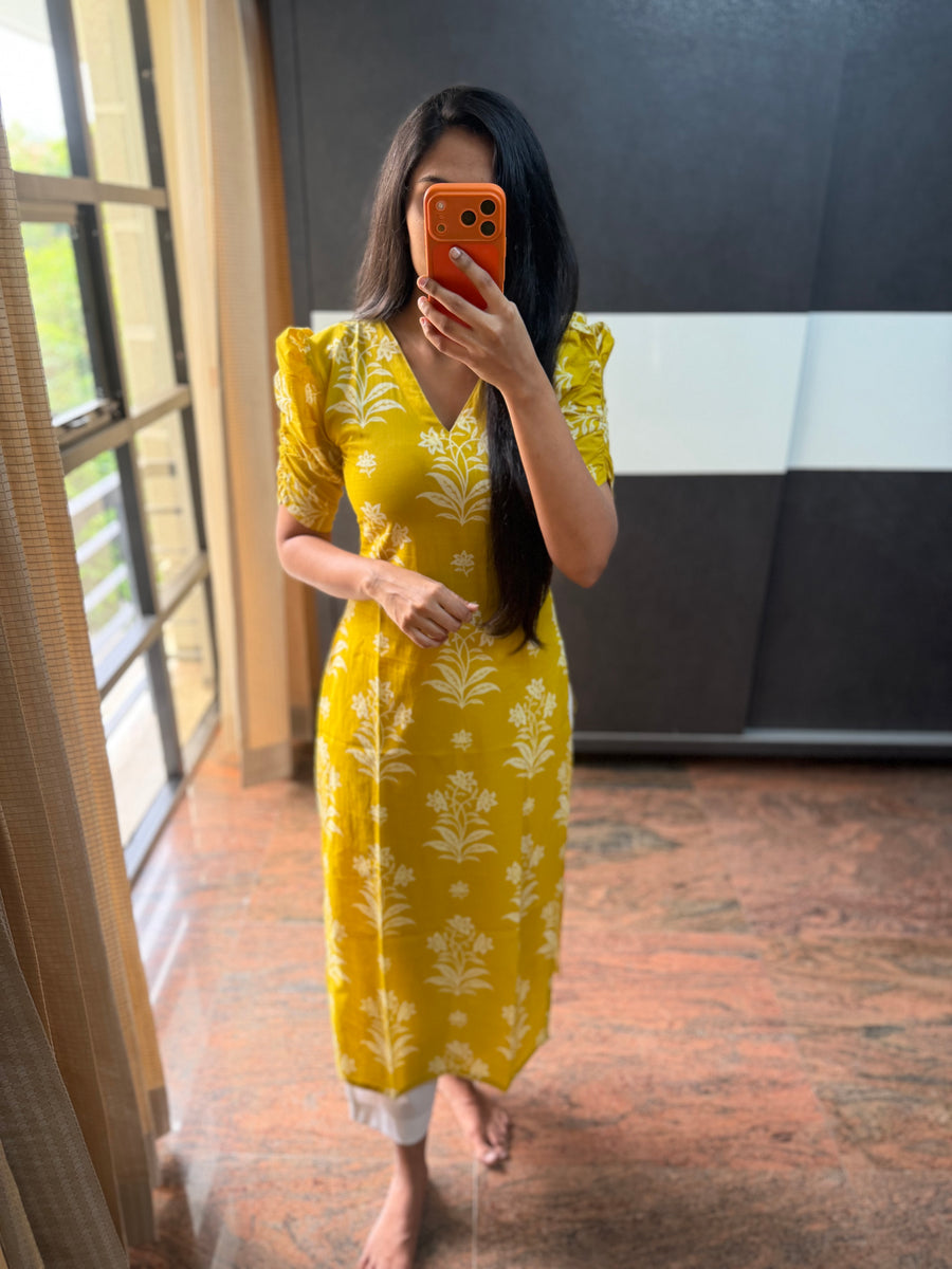 Yellow Cotton Kurta