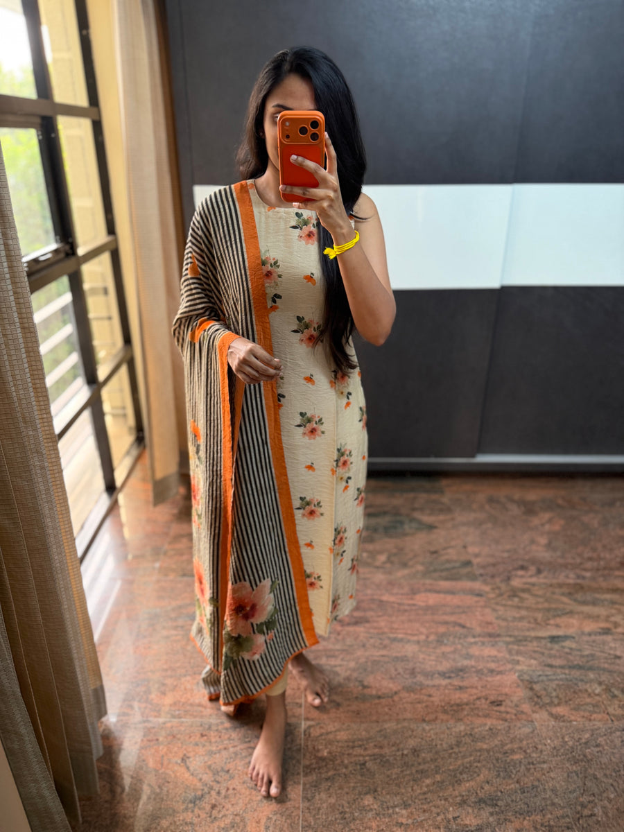 Mogra Top and Dupatta (Orange)