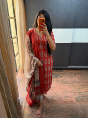 Brown Block printed Set