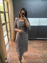 Black Floral Cotton Co-ords