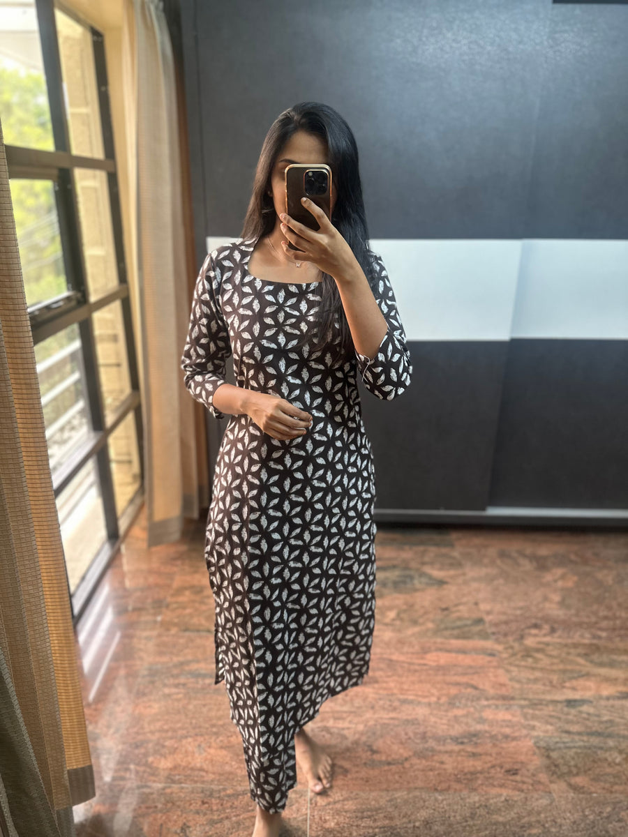 Black Floral Cotton Co-ords