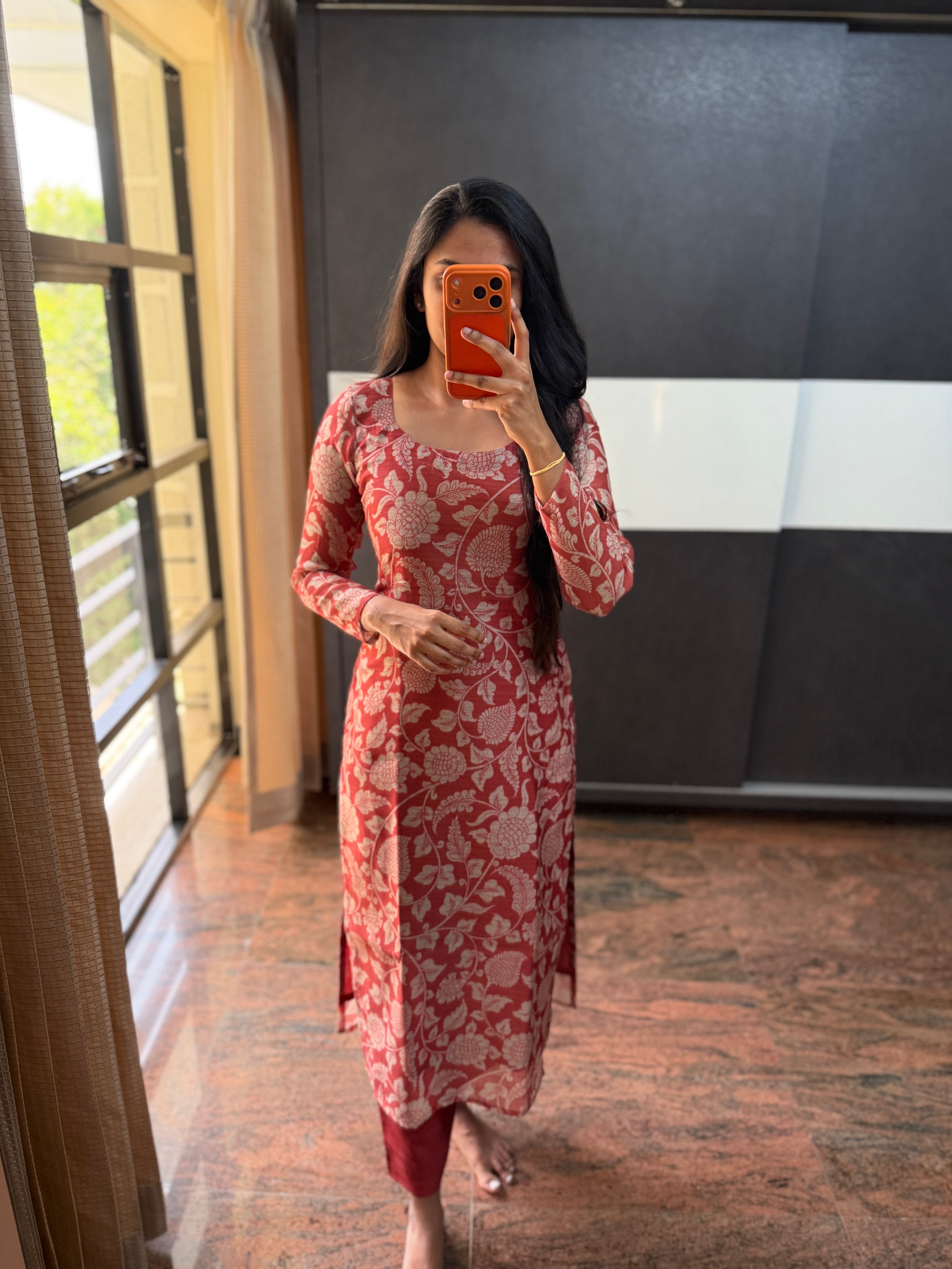 Peach Kalamkari Set