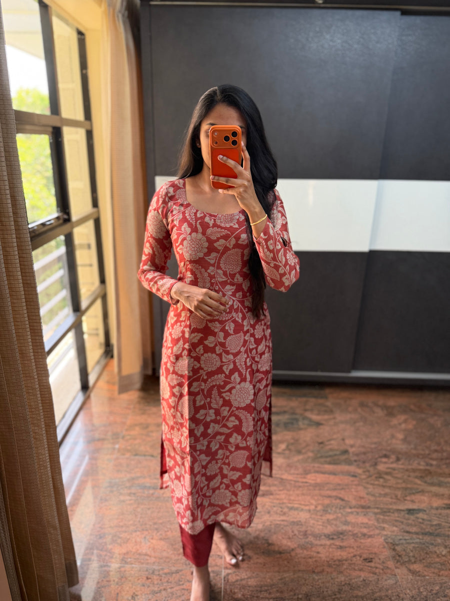 Peach Kalamkari Set