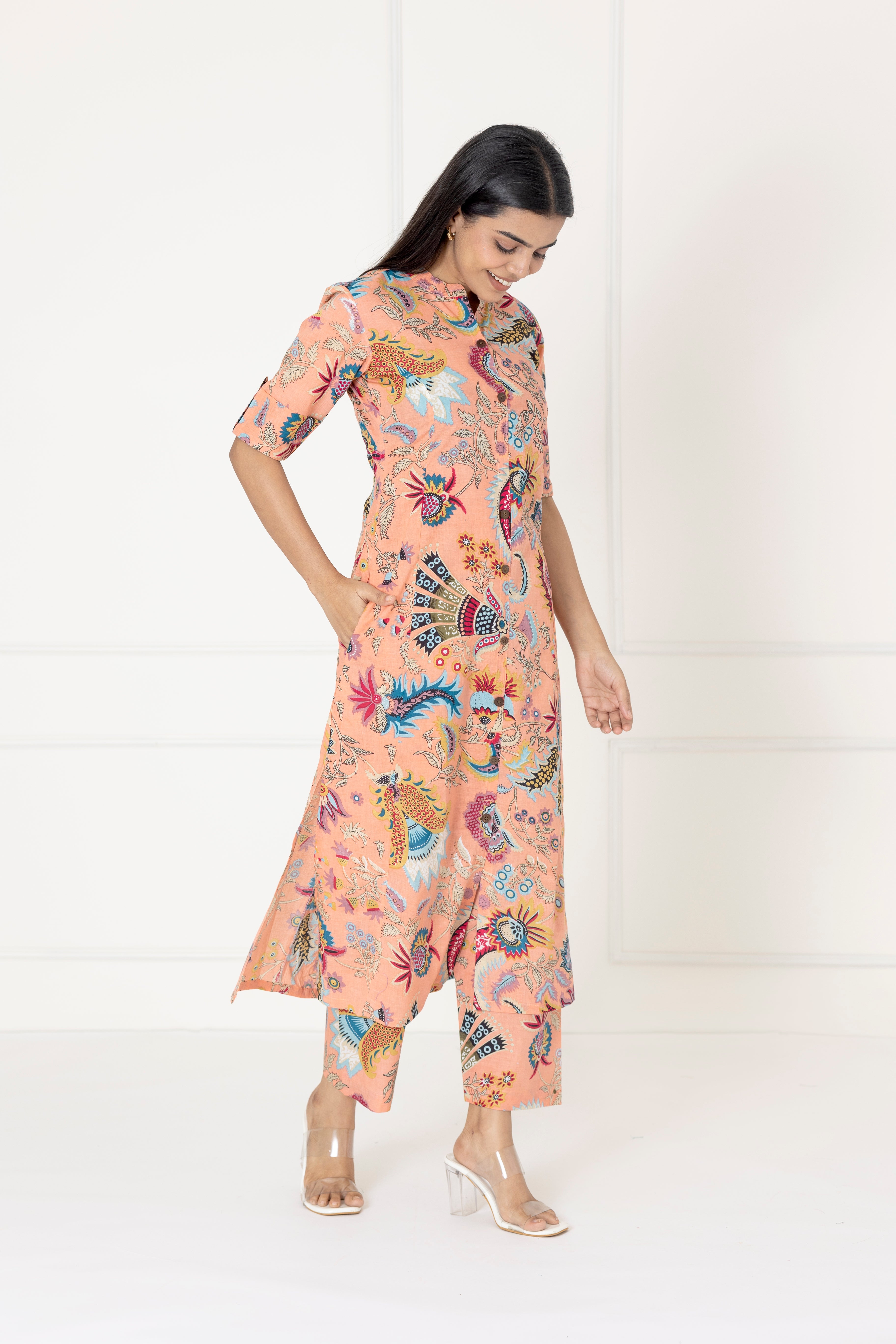 Peach Floral Co-ords