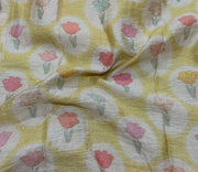Pastel Yellow Mogra Chanderi Top and Dupatta