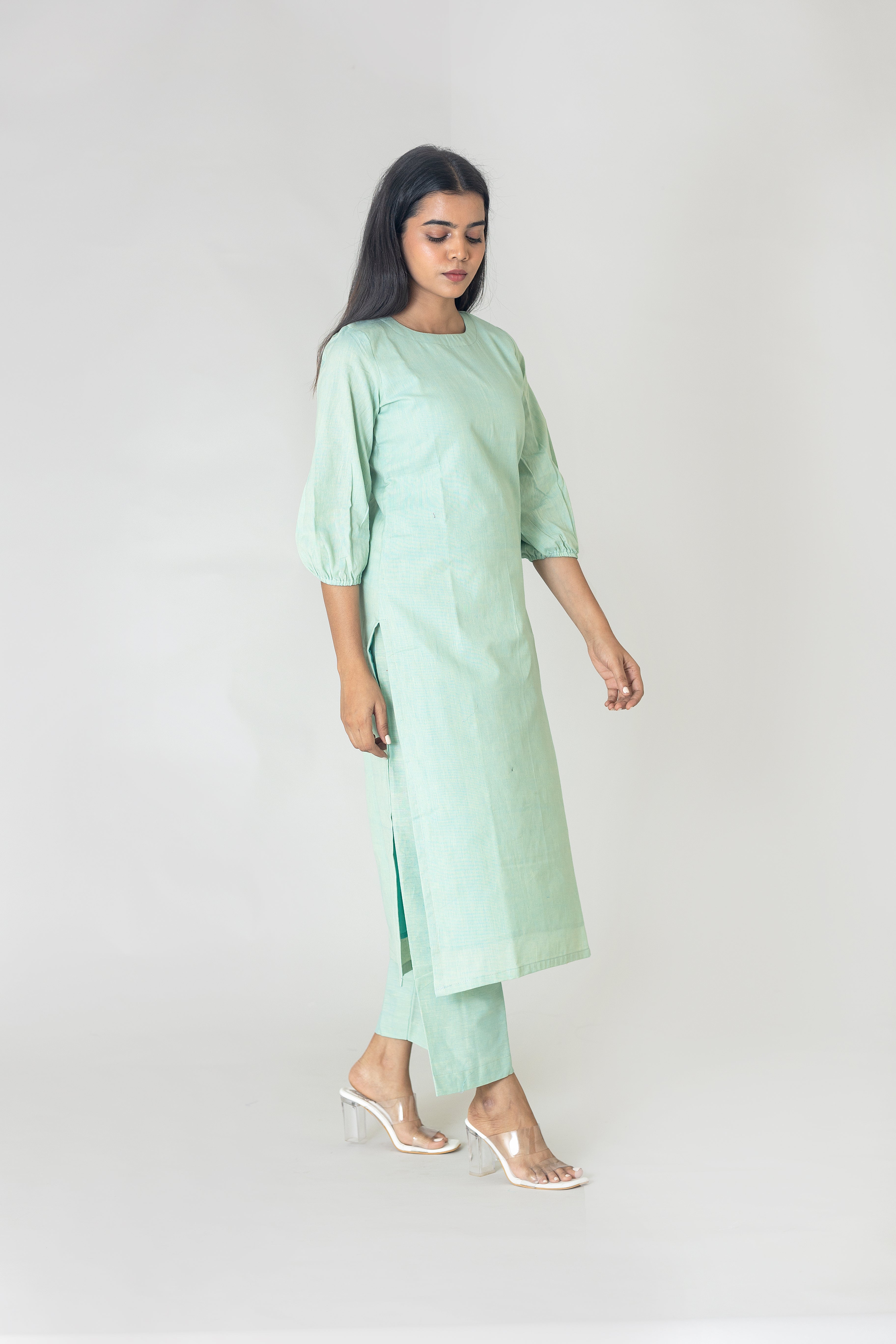 Aqua green cotton Co-ords