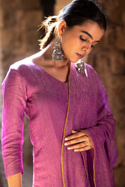 Lilac Crushed Tissue Kurta Set