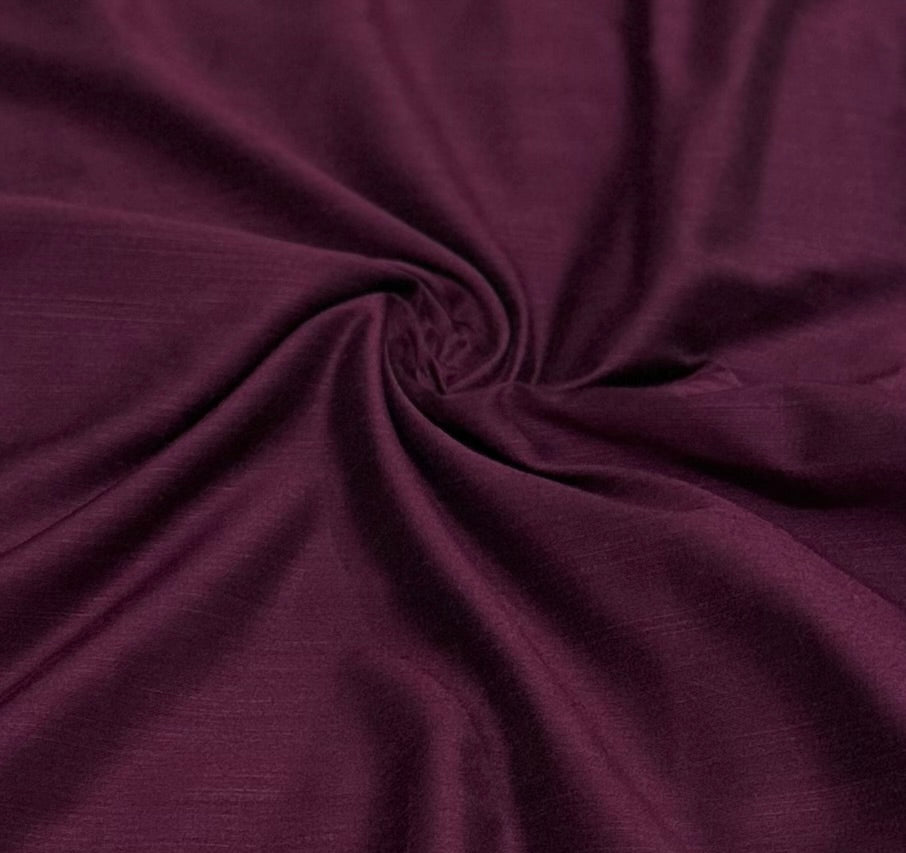 Wine Raw Silk Suit Set