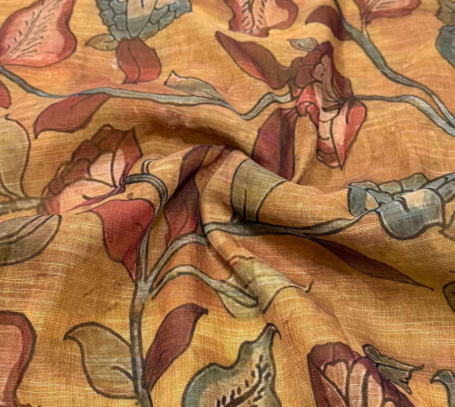 Mustard Cotton Linen Kurta