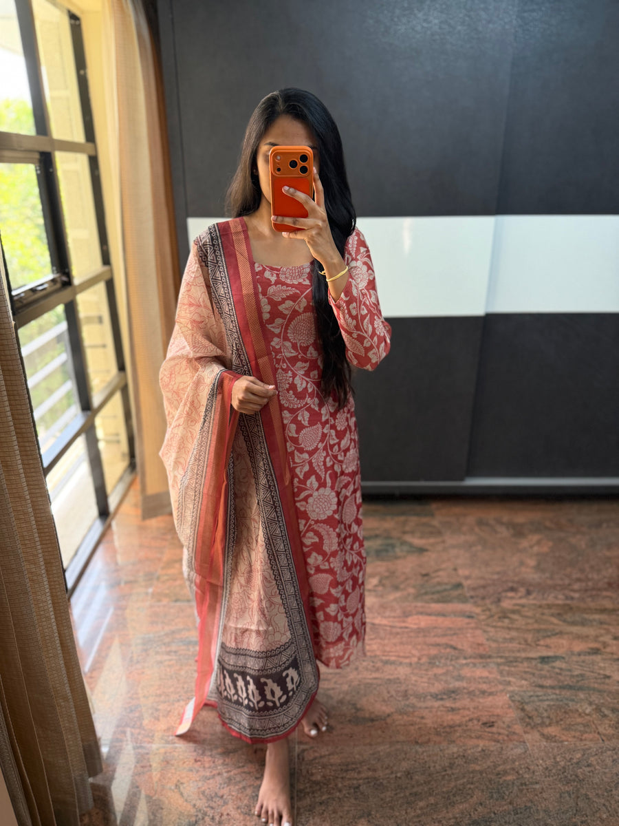 Peach Kalamkari Set