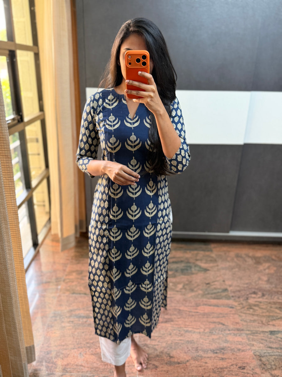Blue patch kurta