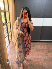 Maroon Kota Set