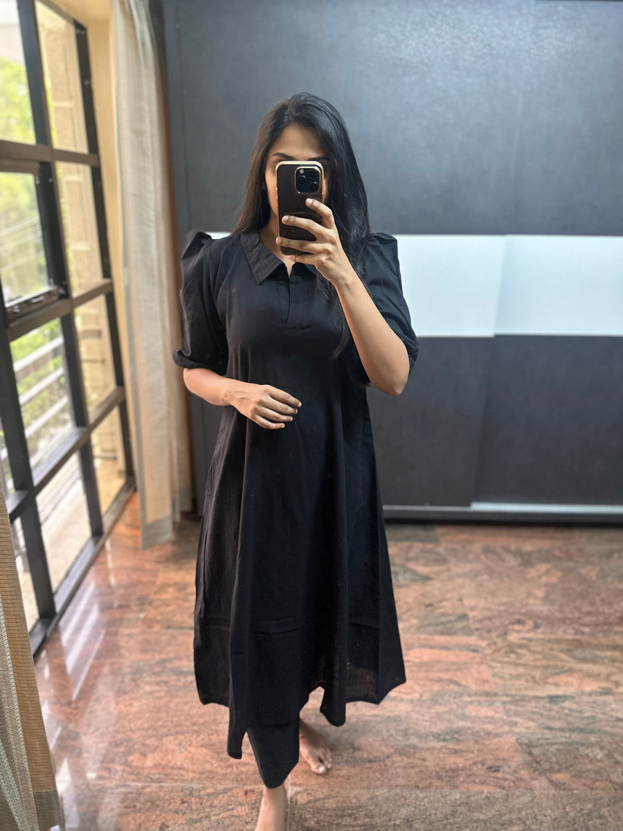 Black Slub Co-Ords