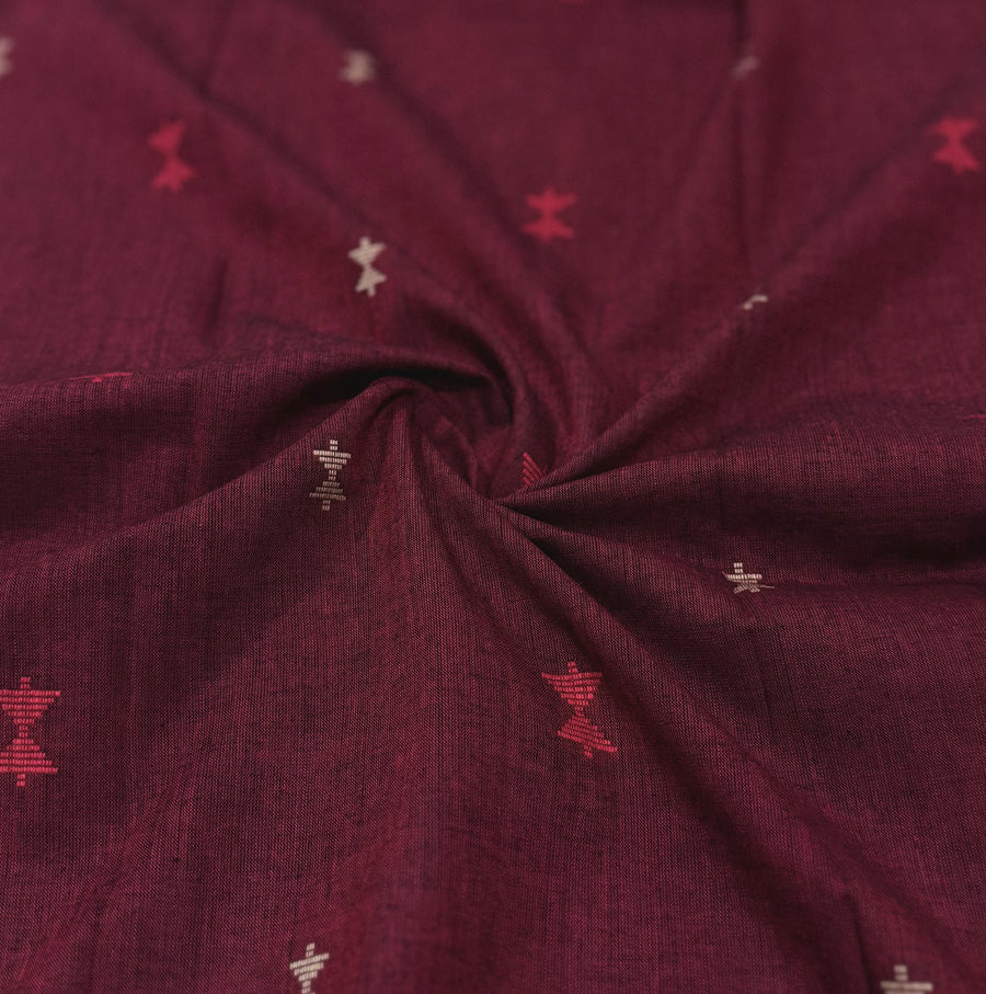 Maroon Cotton Top with Kota Dupatta