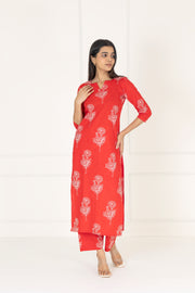 Red Floral Co-Ords