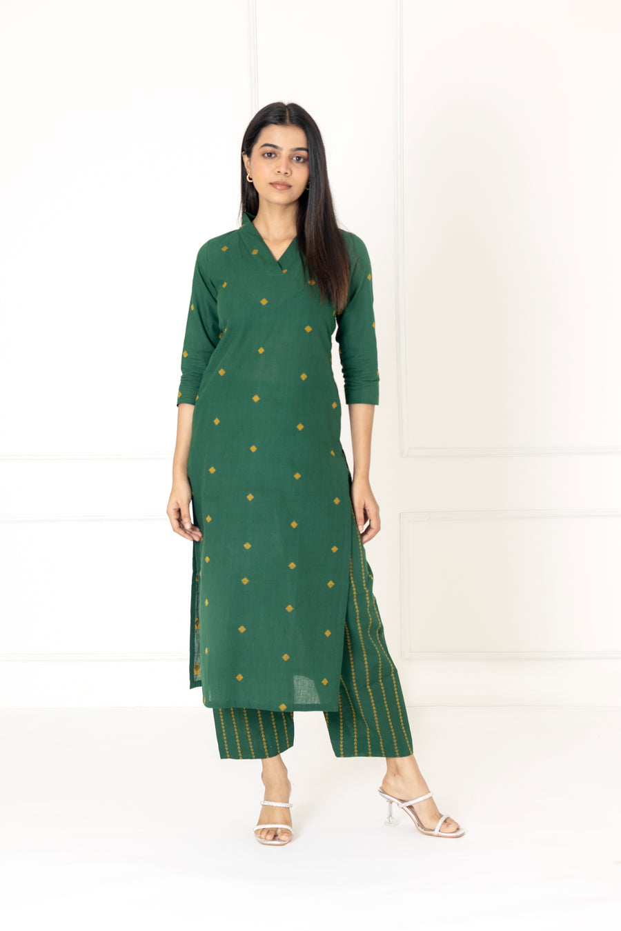 Dark Green Handloom Co-ords