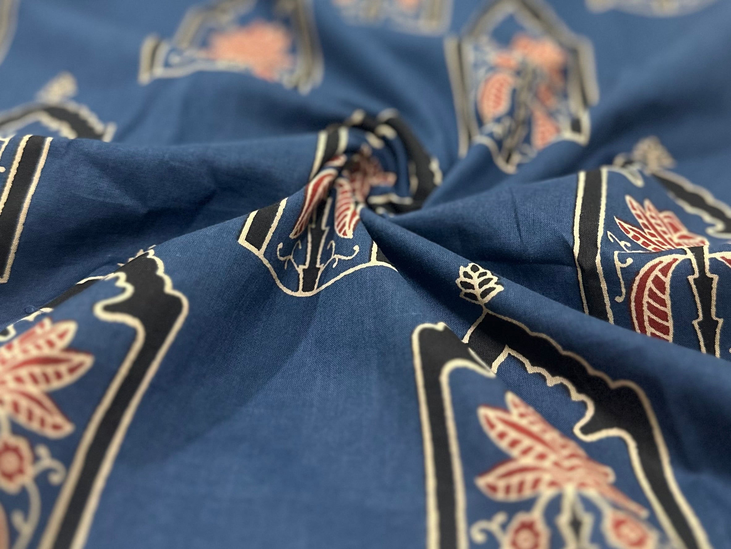 Ajrakh Blue Top and Dupatta Set