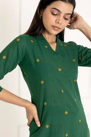 Dark Green Handloom Co-ords