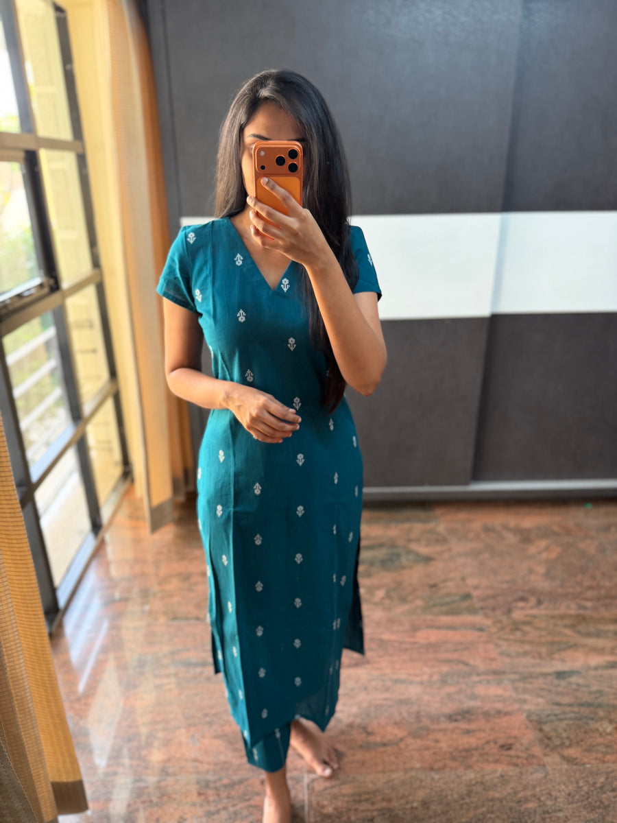 Sea Blue Handloom Co-Ords