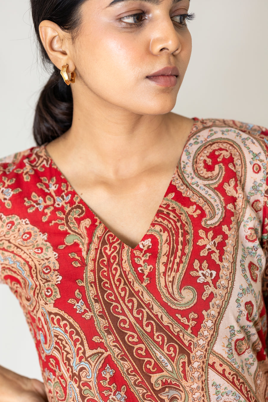 Paisley block printed kurta