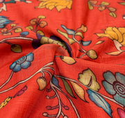 Orange Cotton Linen Kurta