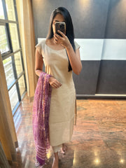 Beige Cotton Suit Set