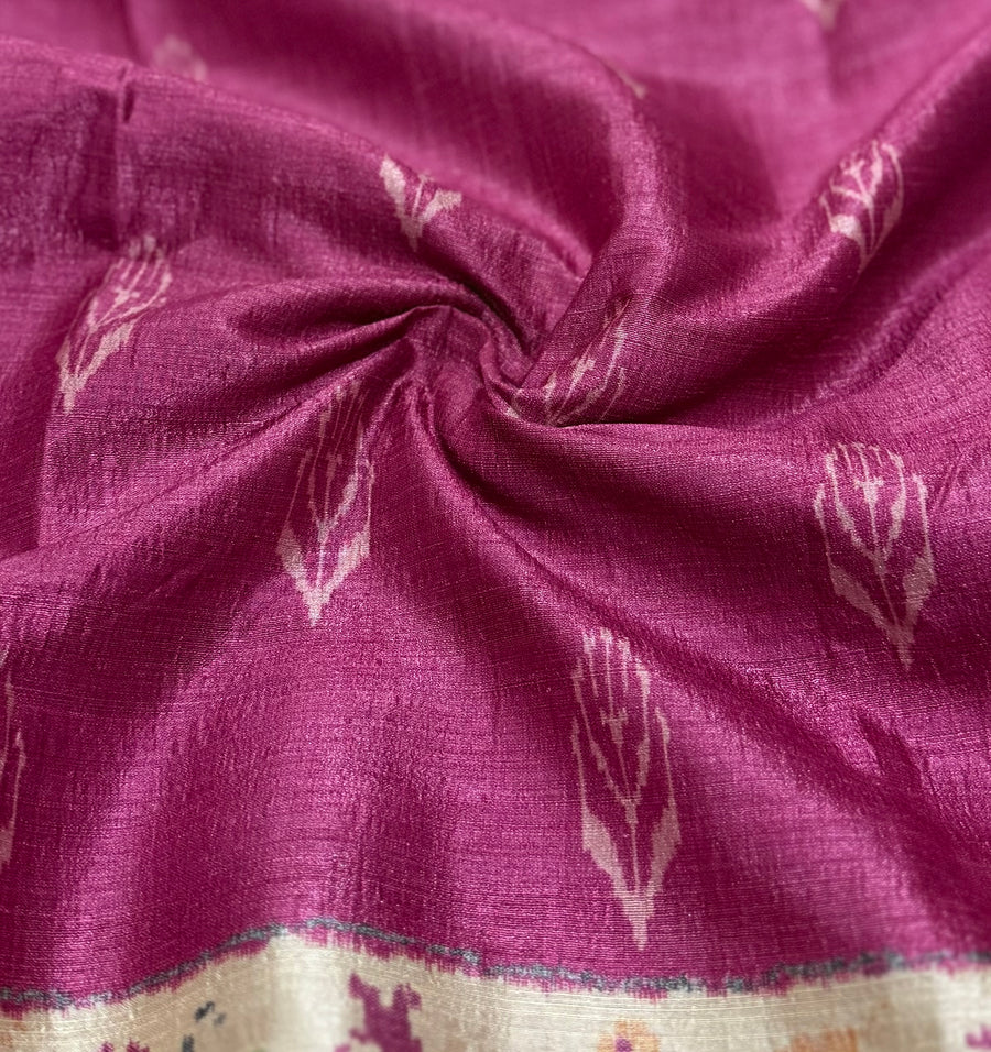 Pink Raw Silk Top with Dupatta