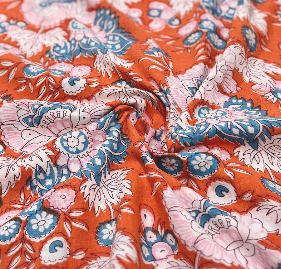 Orange Cotton Kurta