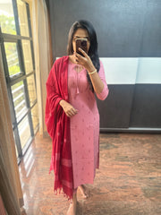Pink Cotton Suit Set