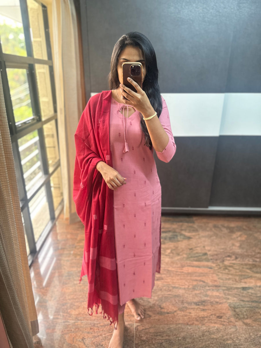 Pink Cotton Suit Set