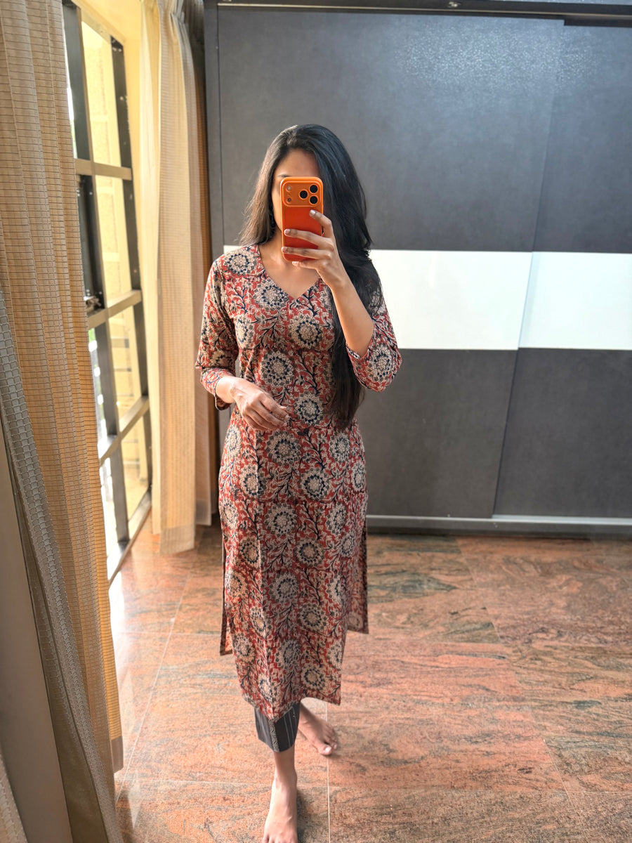 Rust Kalamkari Co-Ords