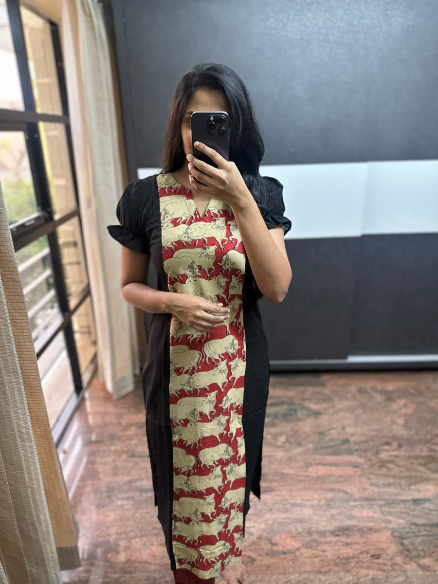 Black Pichwai Kurta
