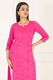 Pink Hakoba Cotton Kurta