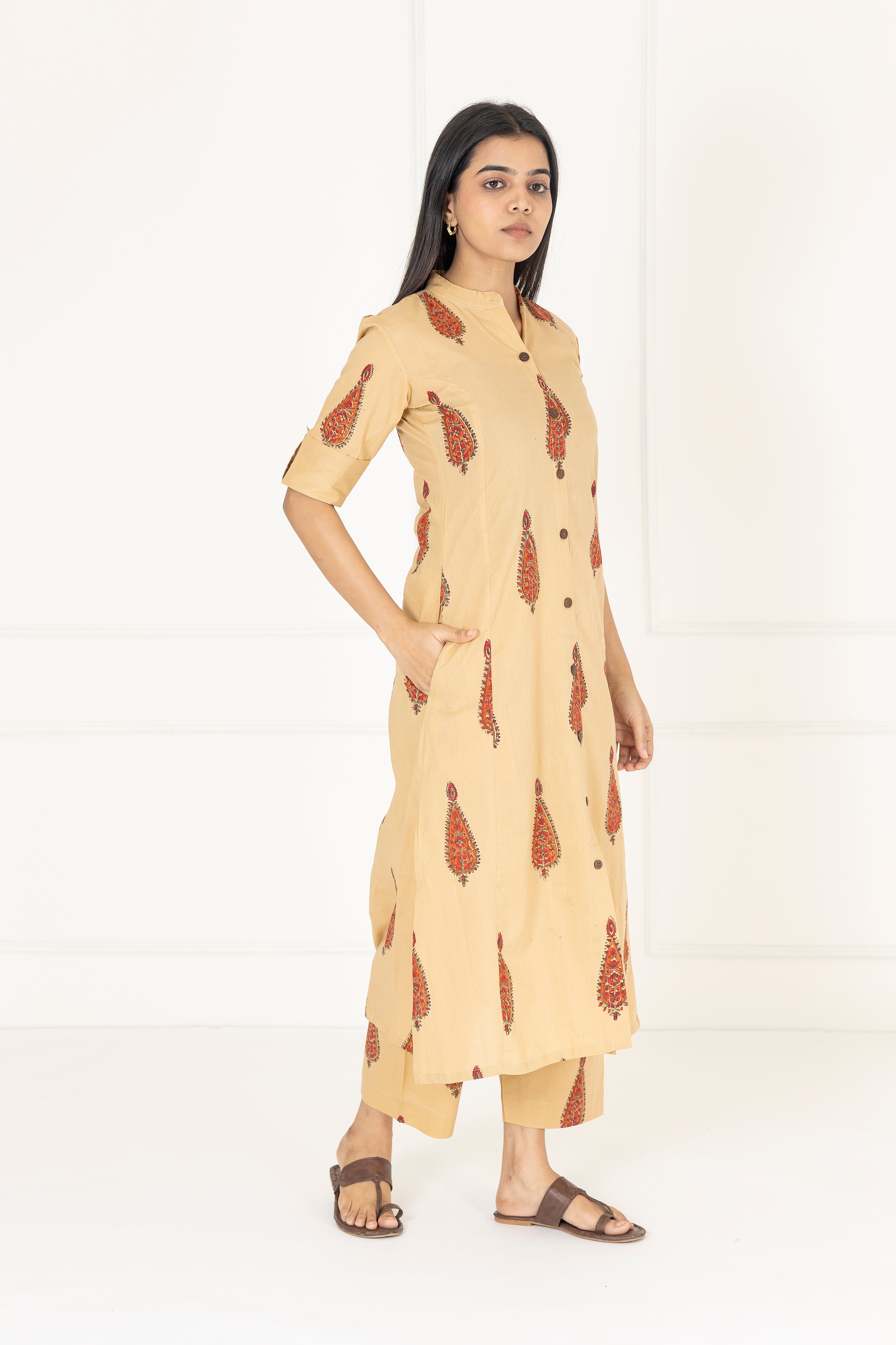 Beige Cotton Co-Ords