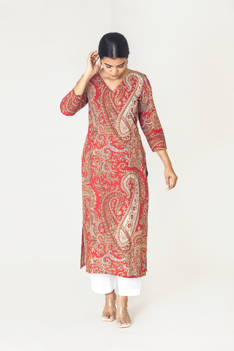 Paisley block printed kurta