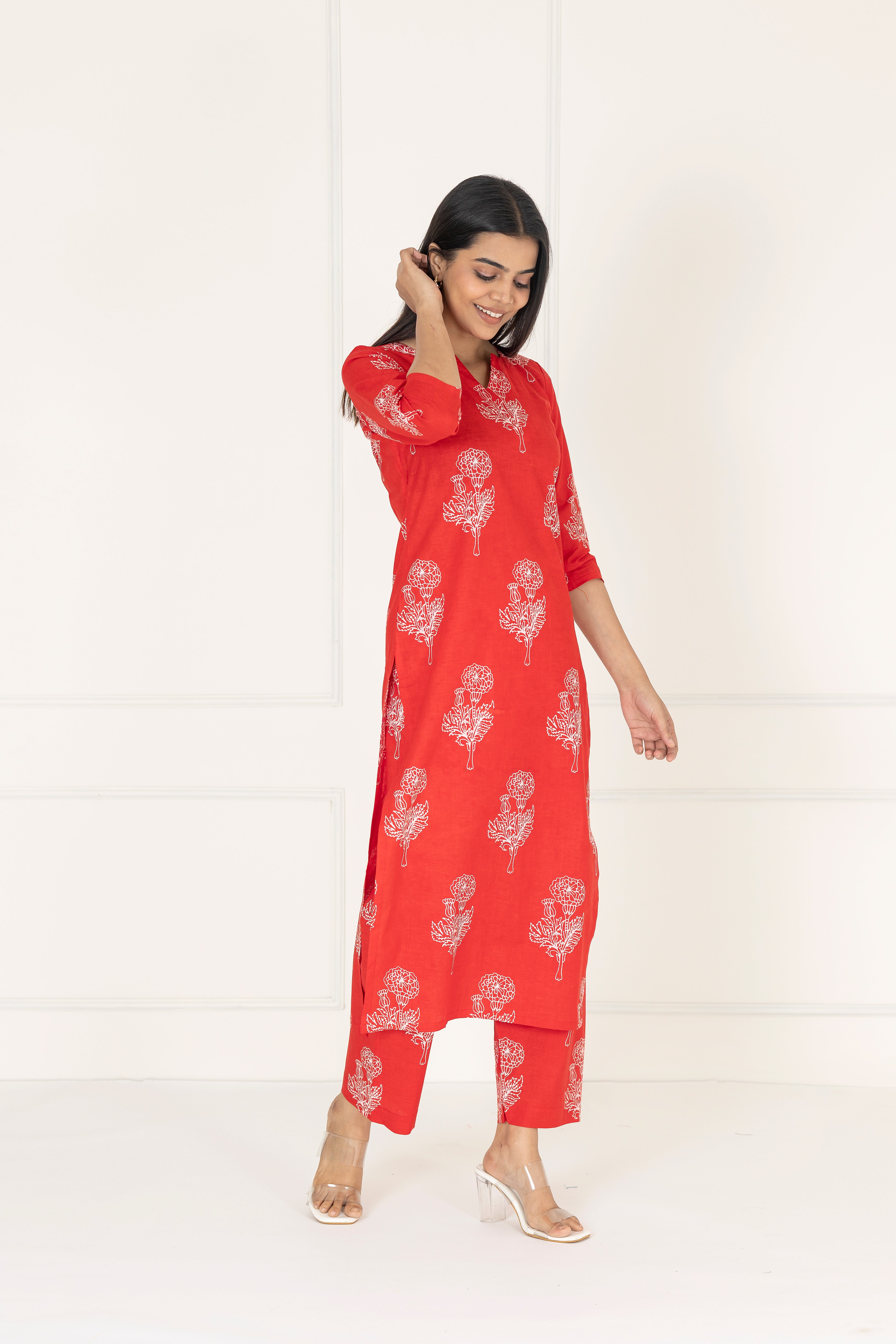Red Floral Co-Ords
