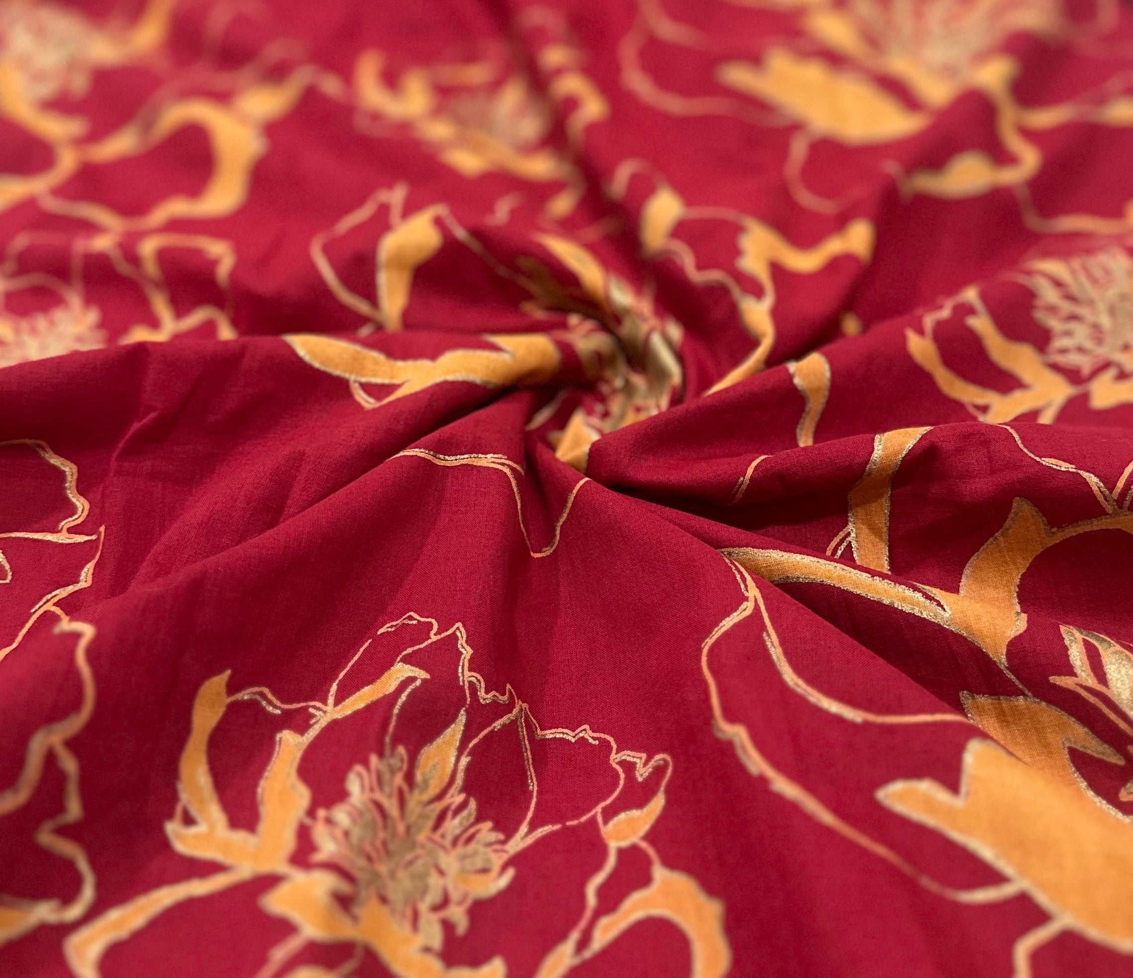Red Floral Cotton Co-Ords