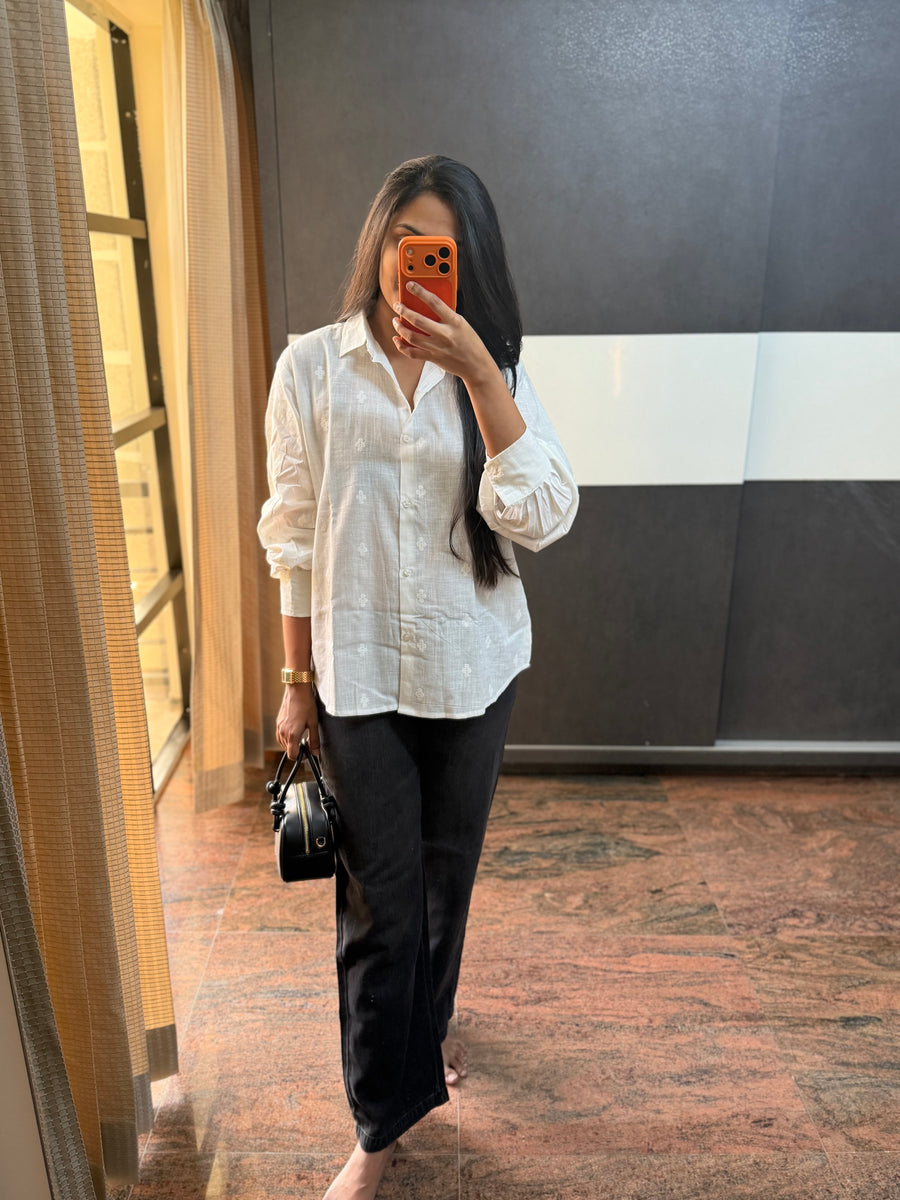White Embroidered Shirt