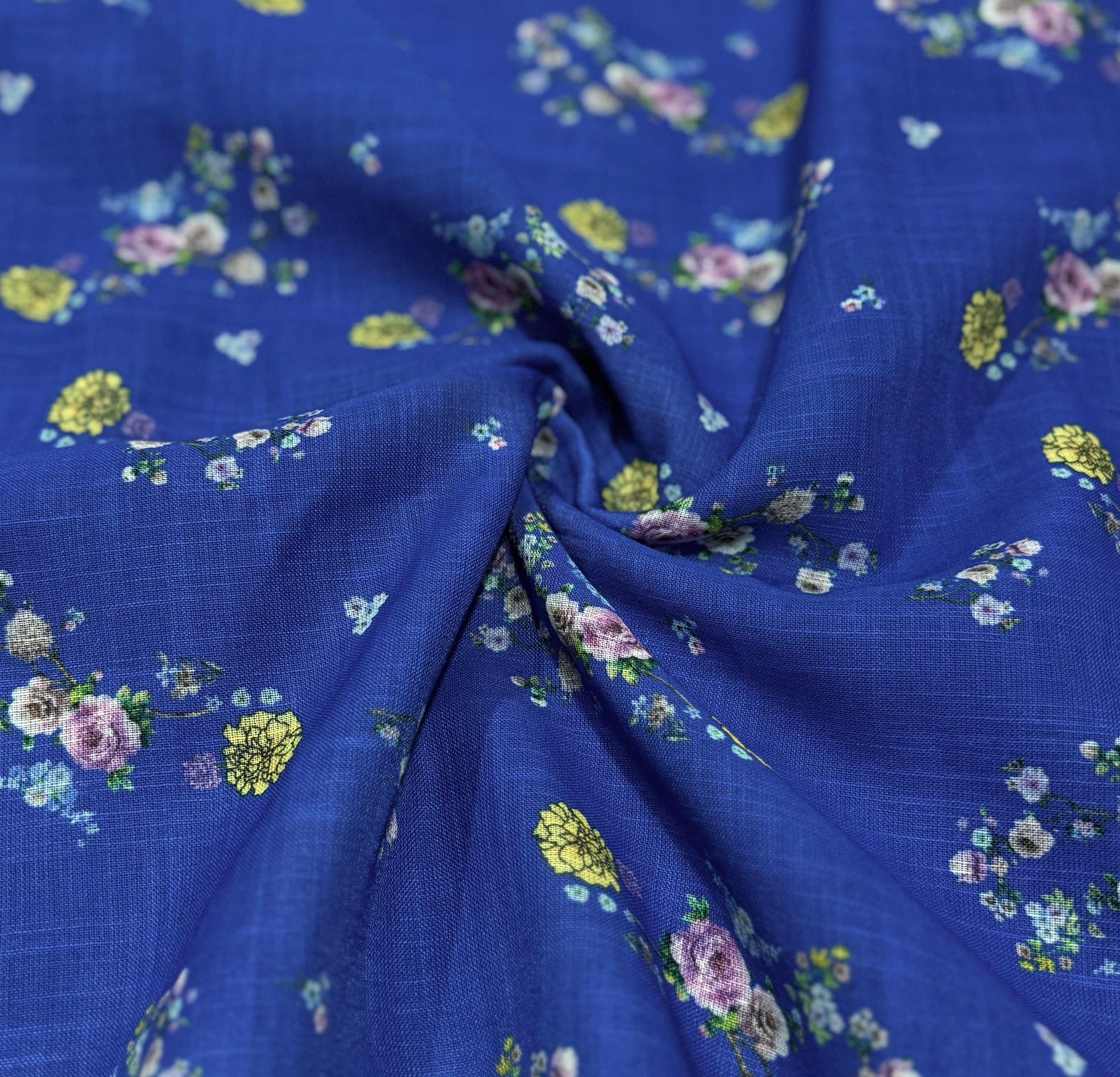 Blue Cotton Linen Kurta
