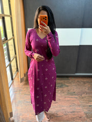 Magenta Cotton Kurta