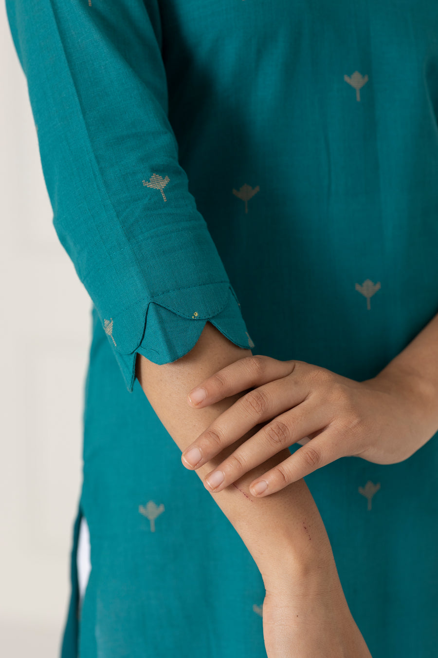 Blue Lotus handwoven kurta