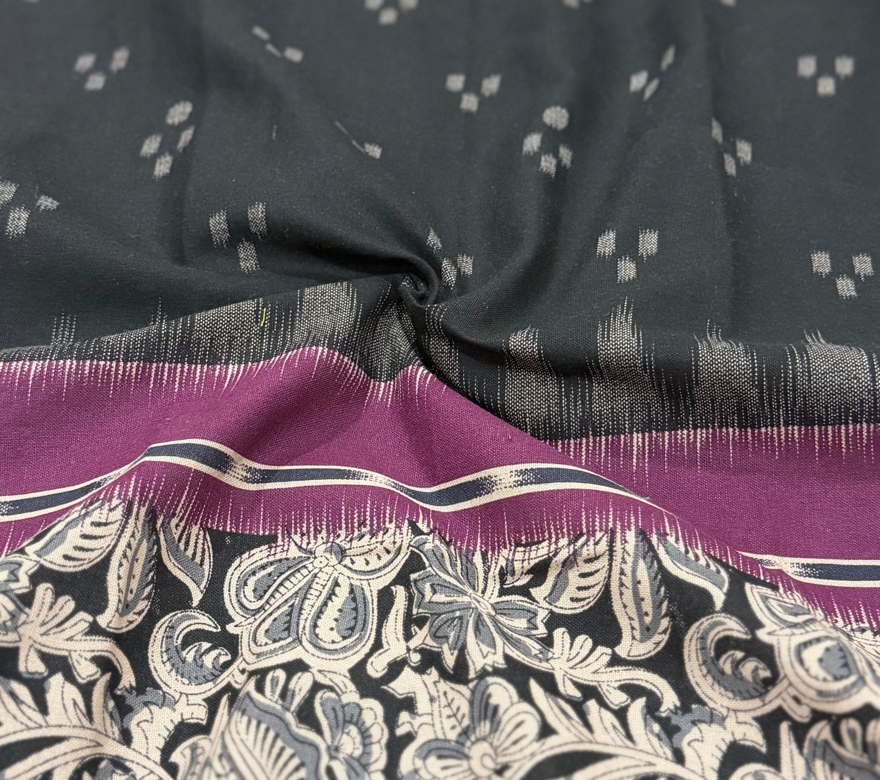 Ikkat X Kalamkari Kurta (purple)