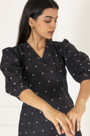 Black Handloom Kurta