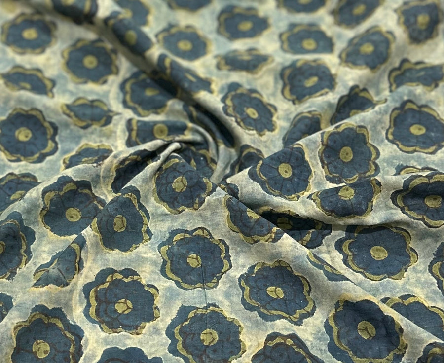 Vanaspathi Ajrakh 3 Piece Set (Blue)