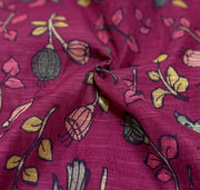 Magenta Cotton Linen Kurta
