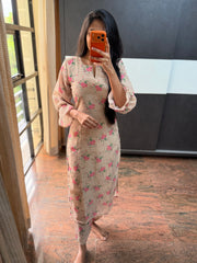 Beige Cotton Linen Co-Ords